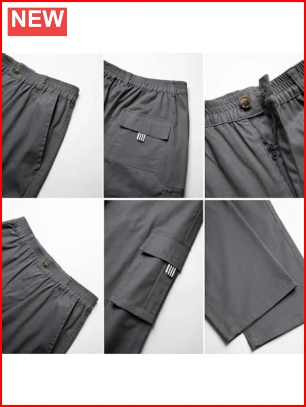 Men's Cargo Pants Cotton Jogger Multi Pockets Hiking Work Sweatpants
